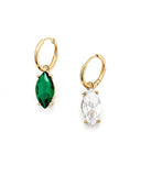 Erymon Diamond Drop Huggie Earrings || Choose Color: CRYSTAL