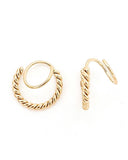 Elam Twist Hoop Earrings || Choose Color Silver Gold: SILVER
