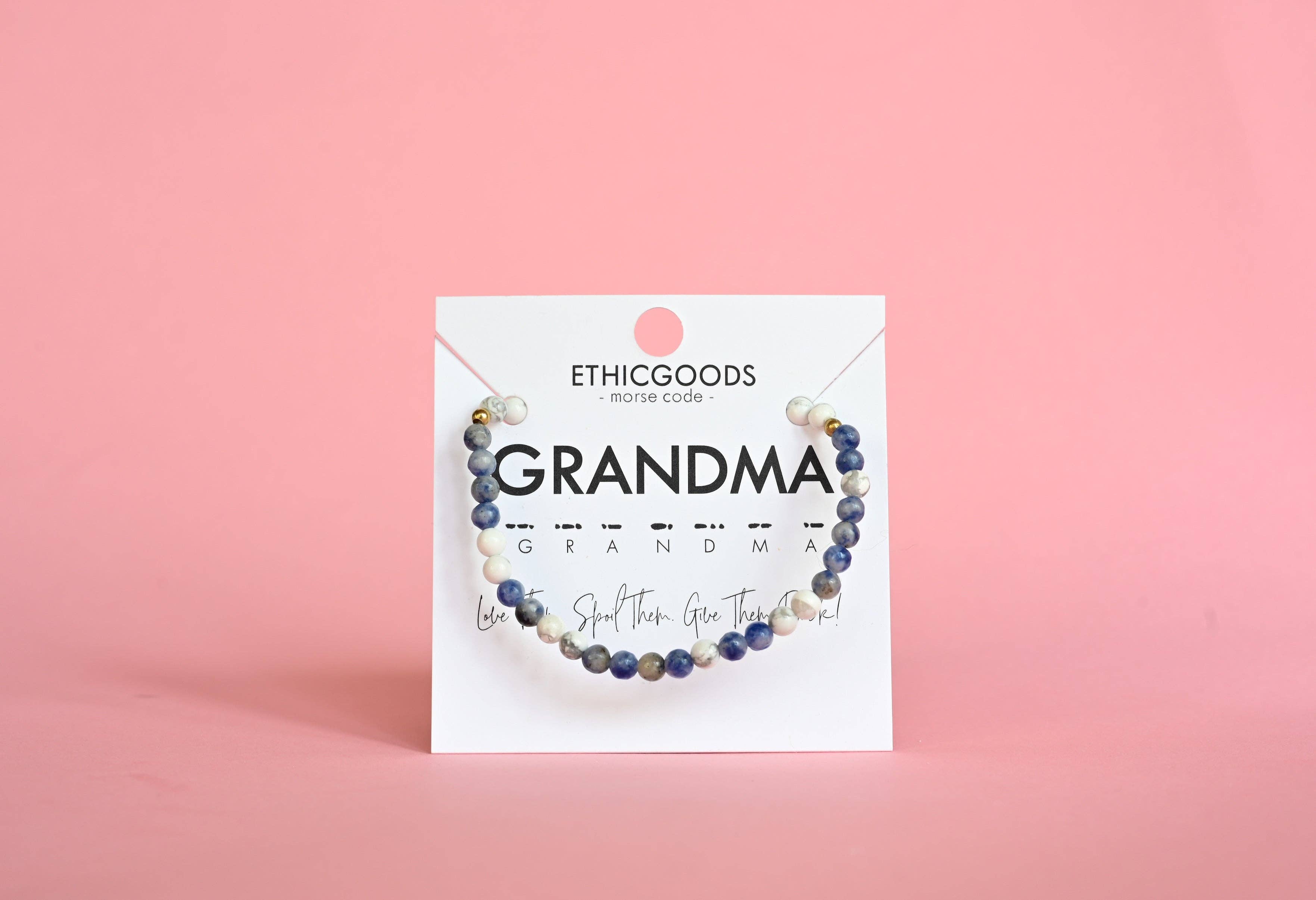 Morse Code Bracelet | GRANDMA: Mother of Pearl & Rhodanite