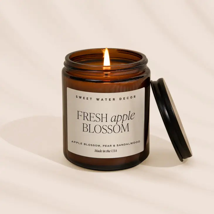Fresh Apple Blossom Soy Candle | Amber 9oz Jar