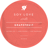 Coral Soy Love Candle Label for Grapefruit Candle