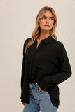 Night Out Button Down Shirt in Black