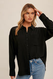Night Out Button Down Shirt in Black