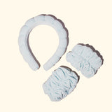 Spa Headband + Wristband Set - Light Blue