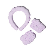 Spa Headband + Wristband Set - Lavender