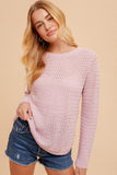 Side Button Detail Sweater in Lavender