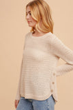 Side Button Detail Sweater in Oatmeal