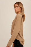 Night Out Button Down Shirt in Taupe