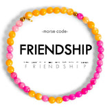 Morse Code Bracelet | FRIENDSHIP: Hot Pink & Orange