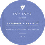 Purple Soy Love Candle Label for Lavender + Vanilla Candle