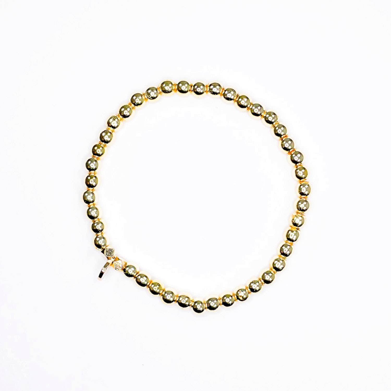 Gold Hematite Stacking Bracelet 4MM