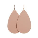 Pink Clay Teardrop Leather Earrings