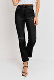 Black Vintage Distressed Straight Jeans