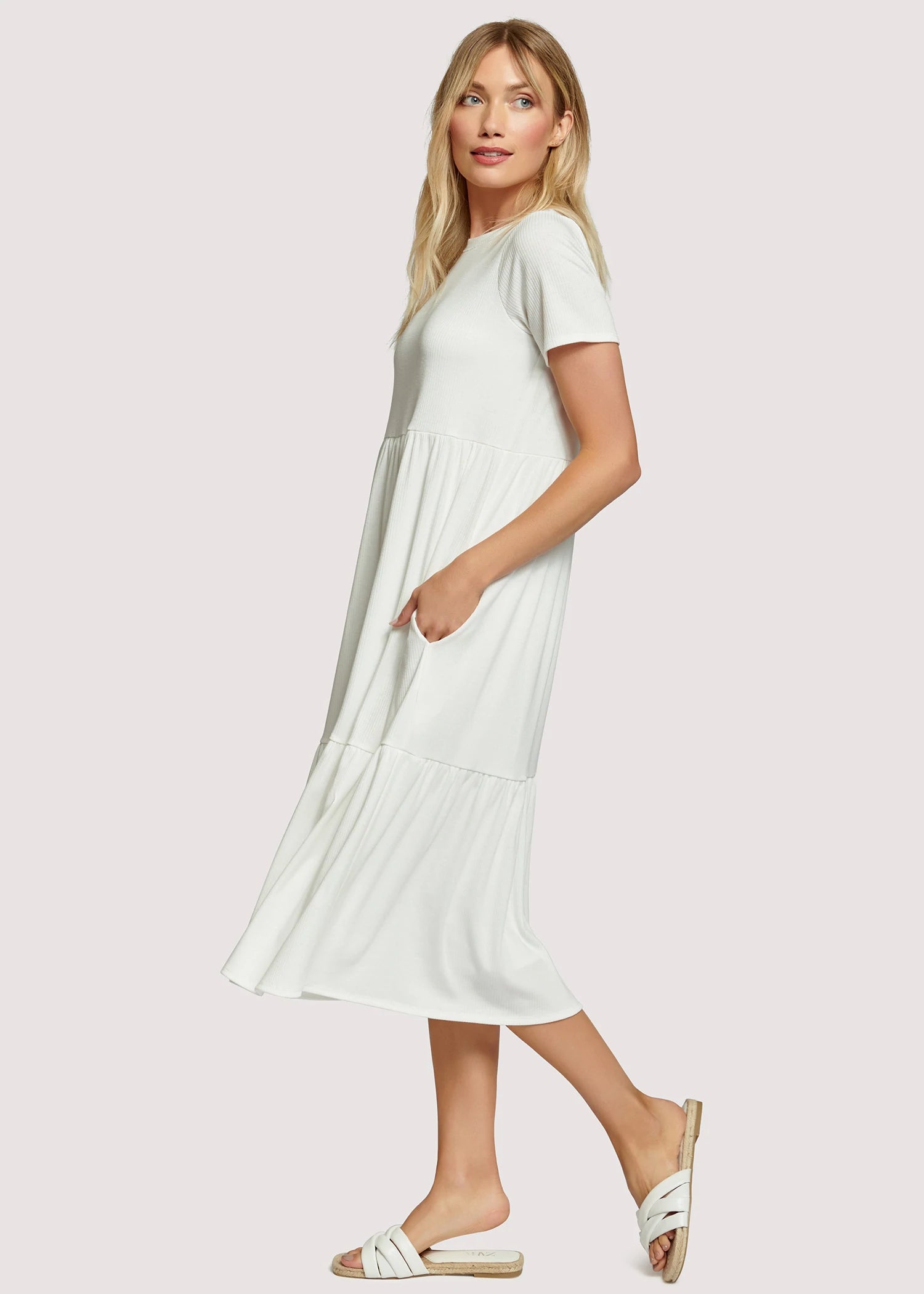 Basic Beach White Midi Dress
