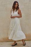 Daybreak Maxi Dress from By Together in Ivory with front Ties