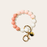Hands-Free Silicone Beaded Keychain Wristlet - Rosé All Day