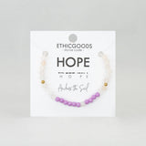 Morse Code Bracelet | HOPE: Pink Aventurine & Bright Lilac